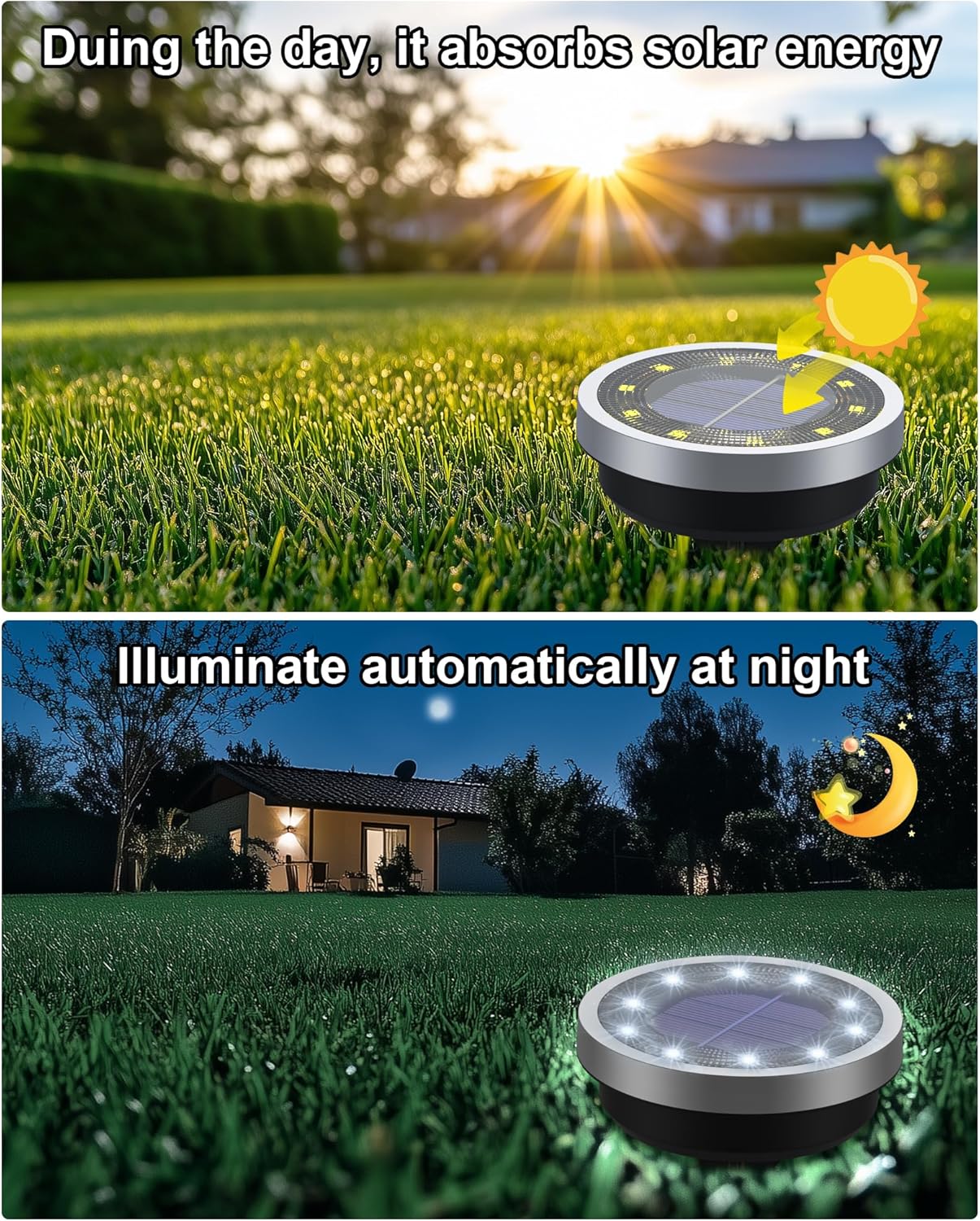 Thumbnail 1 de Solar Lights Outdoor Garden, 14 Pack with 10 LED Beads: IP65 Ground Lights for Pathways and Edges