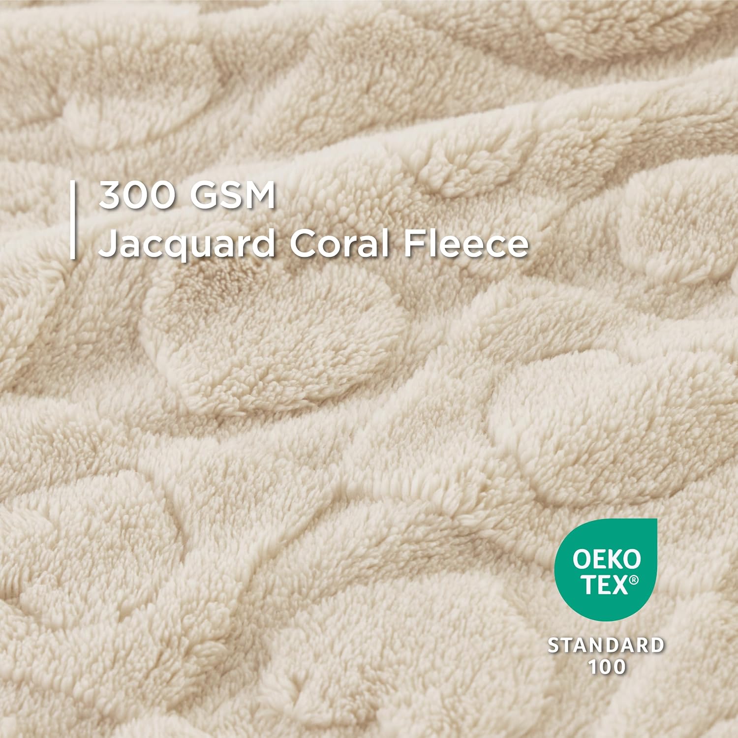 Detalle de Bedsure Dog Blanket, 300GSM Jacquard Fleece, 25 x 35-Inch White Heart