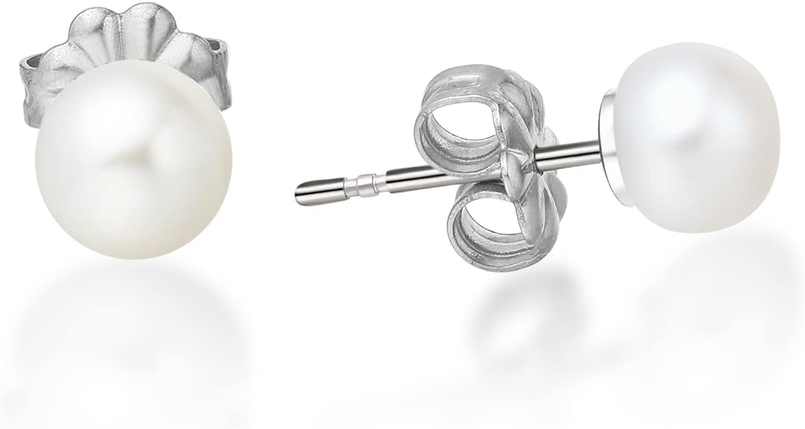 Detalle de Limerencia Titan Ohrstecker Reinem weißer Süßwasser Perlimplantat G23
