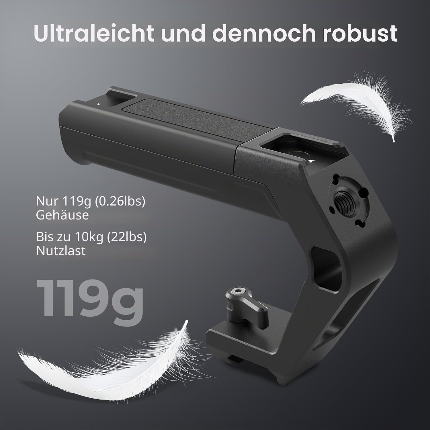 Detalle de SMALLRIG Leichte NATO-Klemme Obergriff 5977 – kompakter Handgriff mit NATO-Schiene und Kalt-Schuh-Bestimmungen