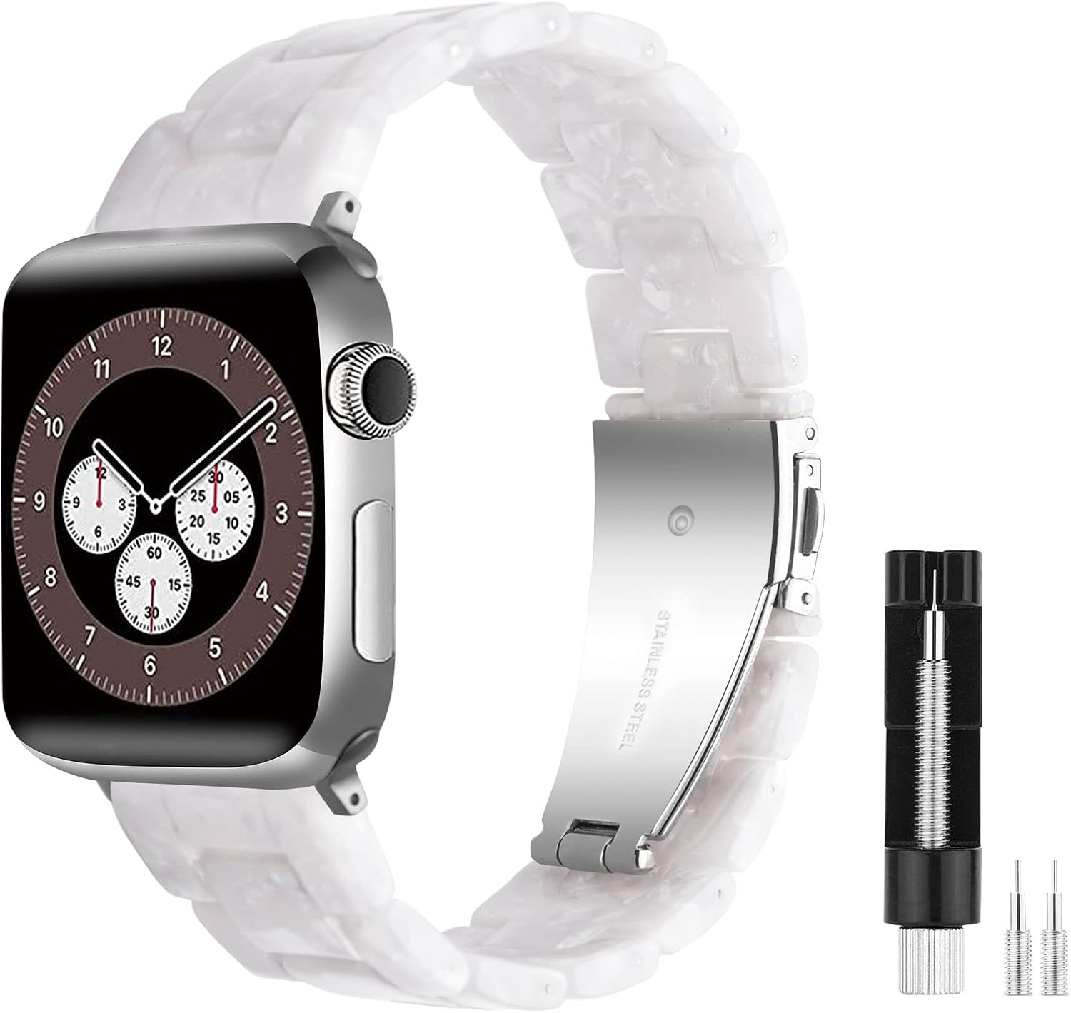 Detalle de SEURE Resin-Kunststoff-Armband kompatibel mit Apple Watch (38/40/41/42/44/45/46/49 mm)