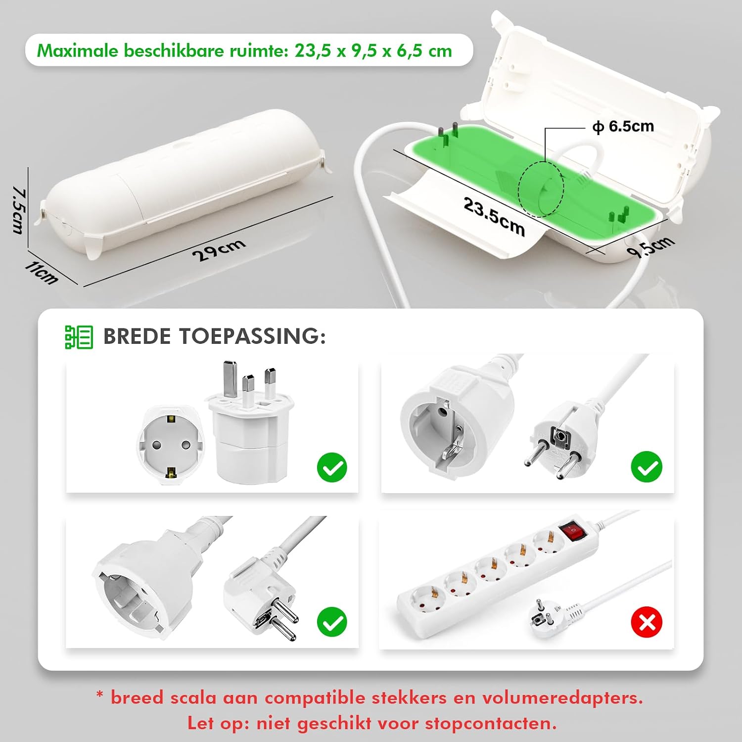 Detalle 2 de Restmo DE-O-ECC-1-WH1 kabeldoos IP44 voor buiten, 29 x 11 x 7,5 cm, wit