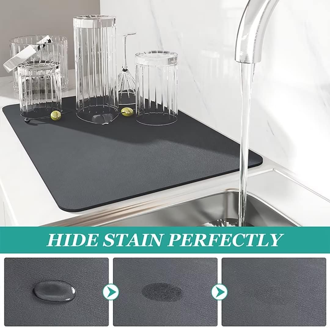 Detalle de Hovoto Draining Mat (40x60cm) – Super absorbent anti-slip draining and drying mat