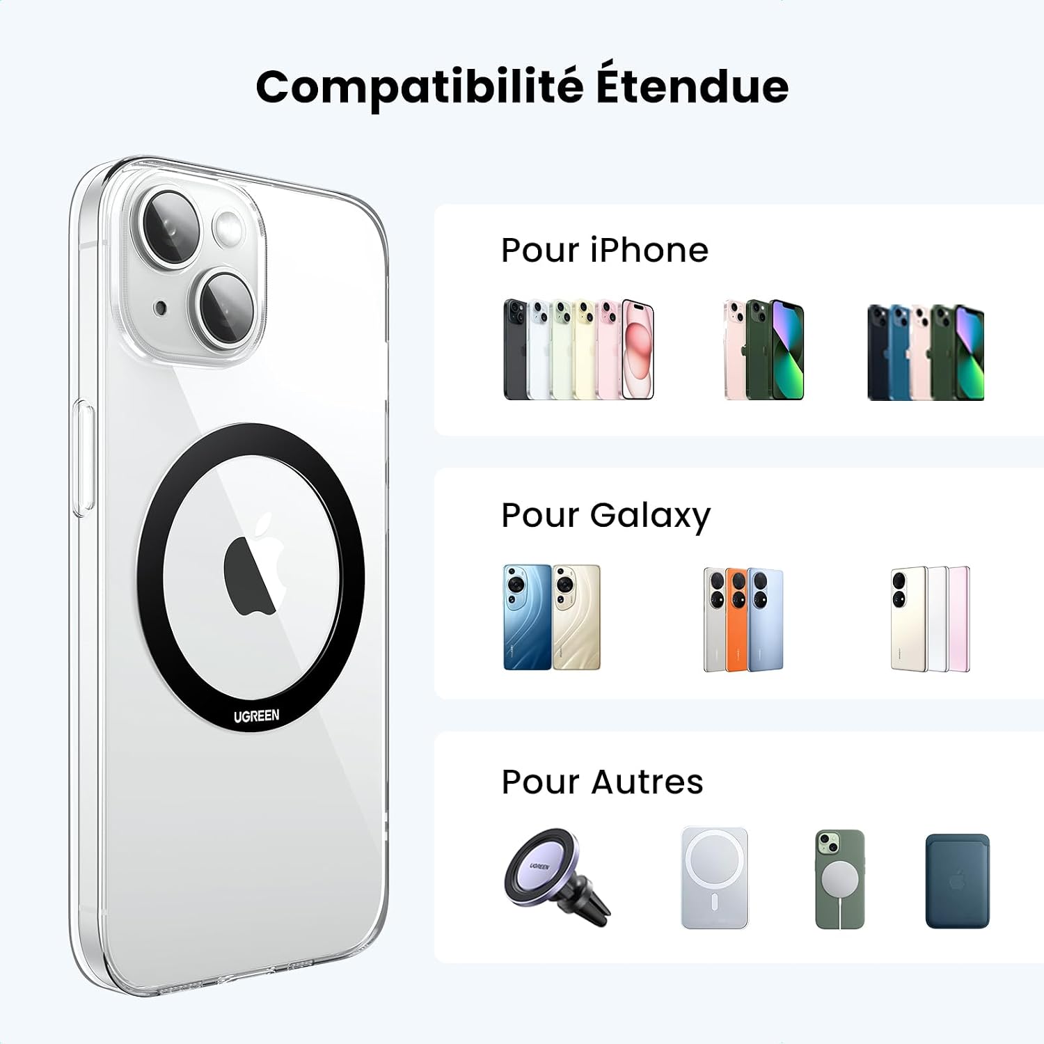 Thumbnail 5 de UGREEN Anneaux métalliques MagSafe 0,65mm