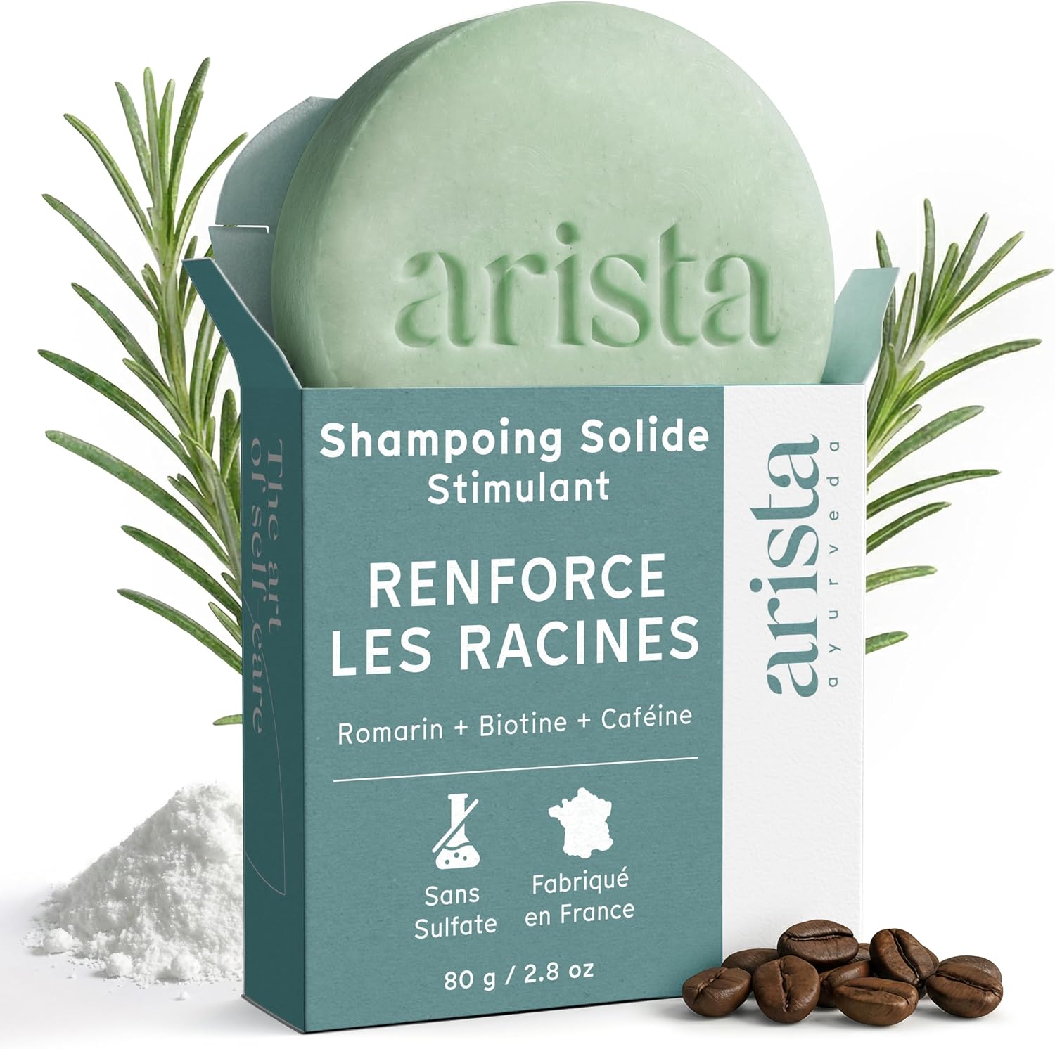 Detalle de Arista Shampoing solide Romarin & Biotine — volume et légèreté pour cheveux fins (80 g)