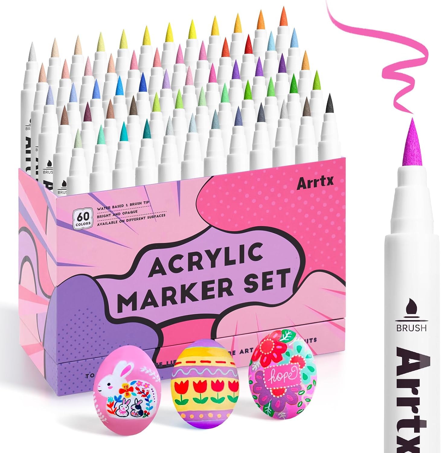 Detalle de Arrtx 60 Colors Acrylic Markers 60B