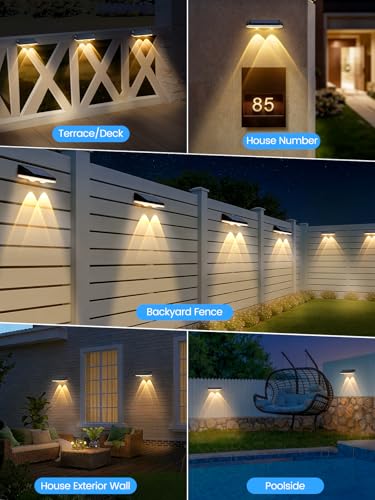 Thumbnail 6 de shirylzee Solar Fence Lights 4 Pack: Colourful, Weatherproof Garden LEDs with Memory Function