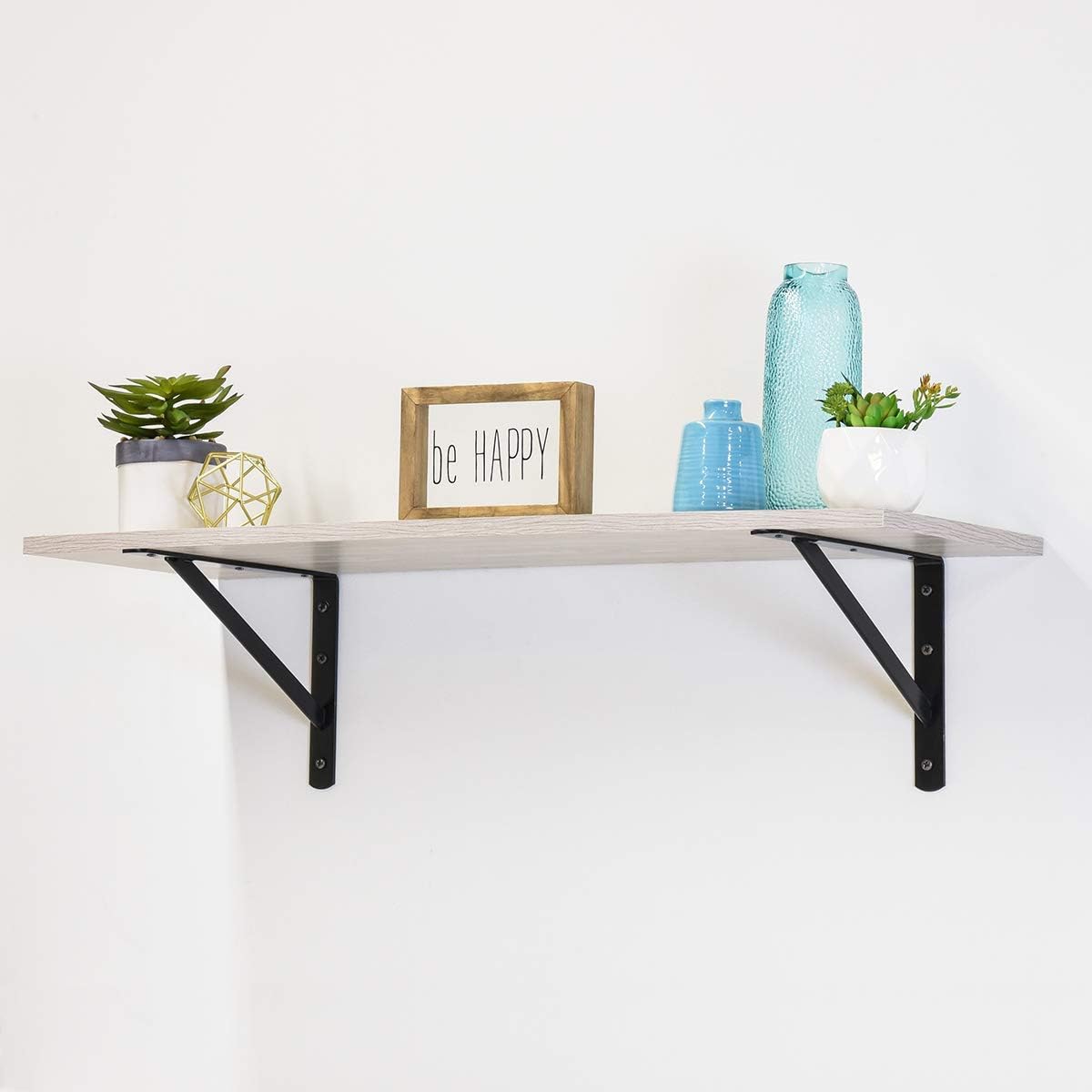 Detalle de Amazon Basics AB5502 – czarne wsporniki półek ze stali, 50,8 × 33 cm, 10 szt.