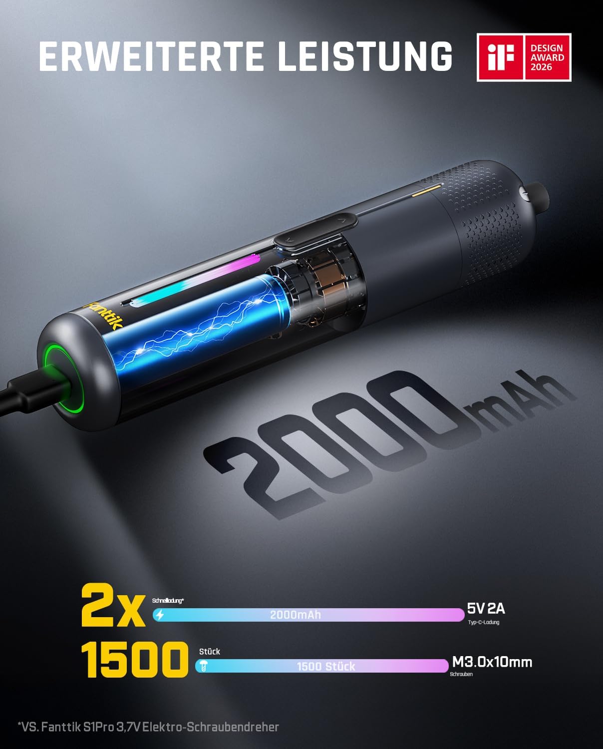 Thumbnail 4 de Fanttik S2 Pro 3,7V Elektroschrauber 2000 mAh