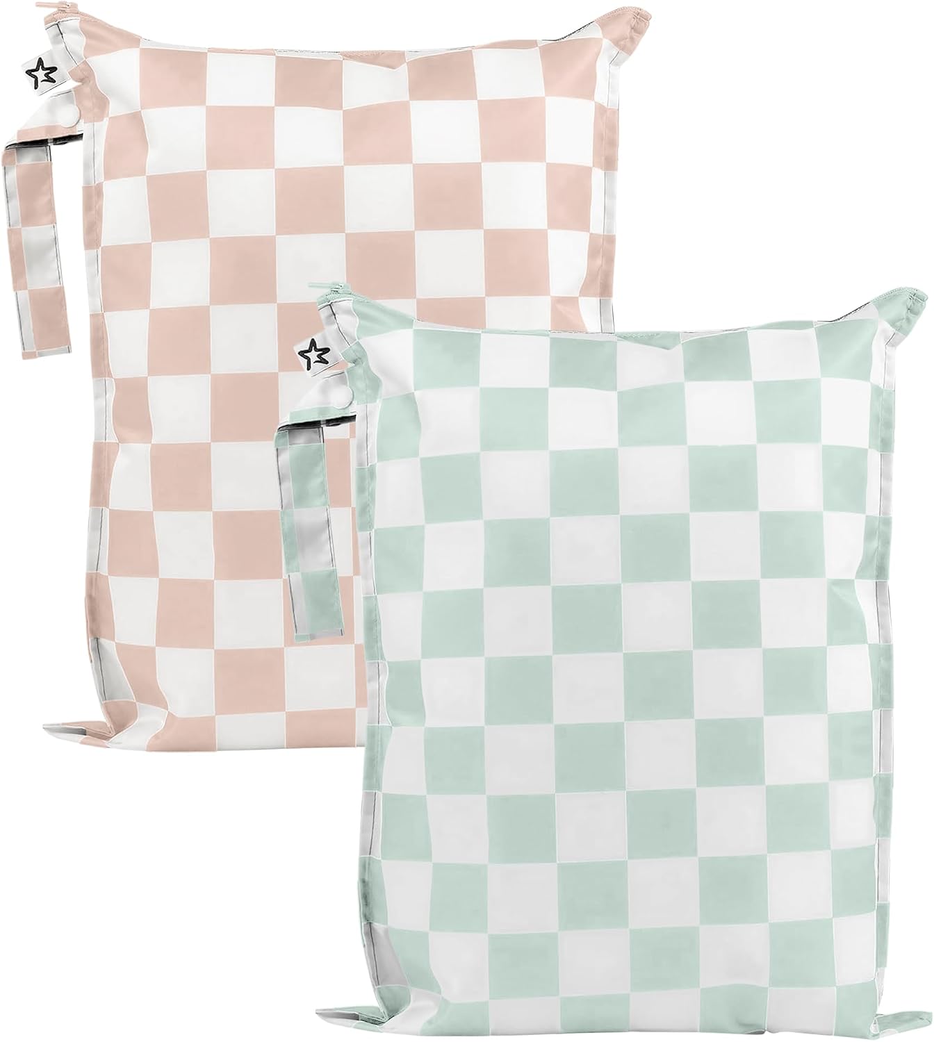 Tiny Twinkle Waterproof Wet Bag 2-Pack: Reusable Wet/Dry Travel Bags for Babies