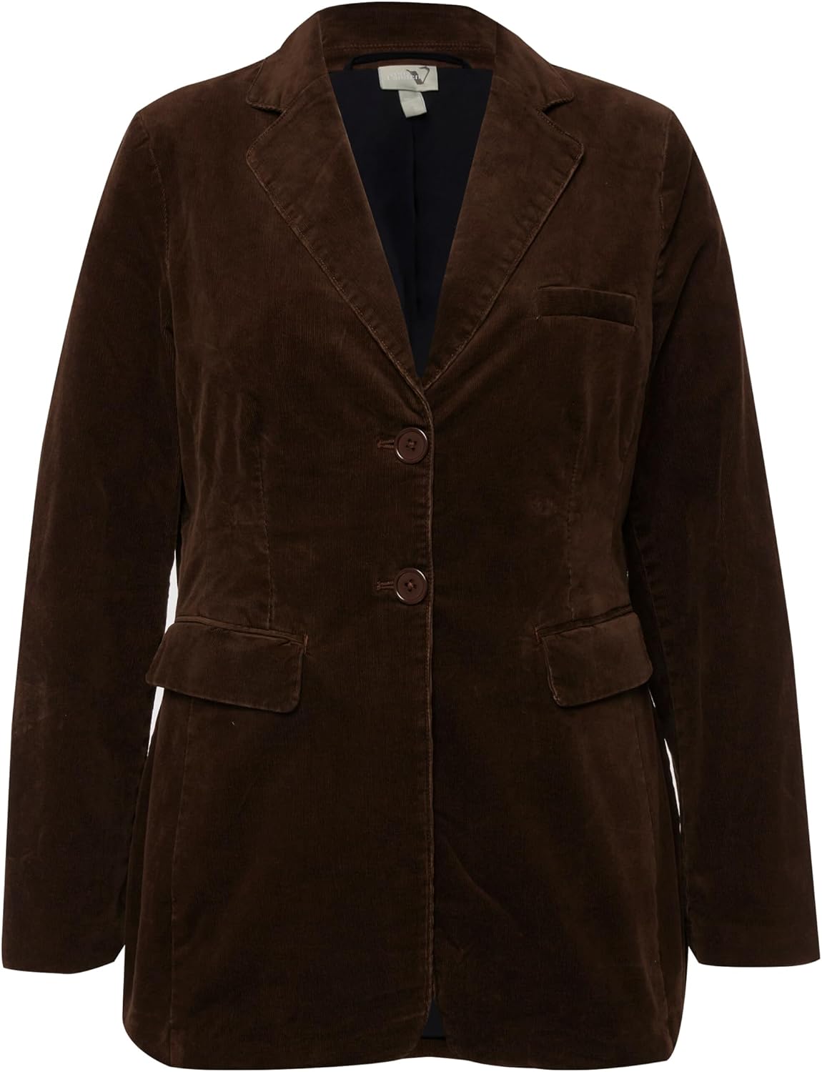Detalle de Ulla Popken Femme Grandes Tailles Blazer en Velours côtelé – Coupe cintrée, col à revers et fermeture boutonée (821533)