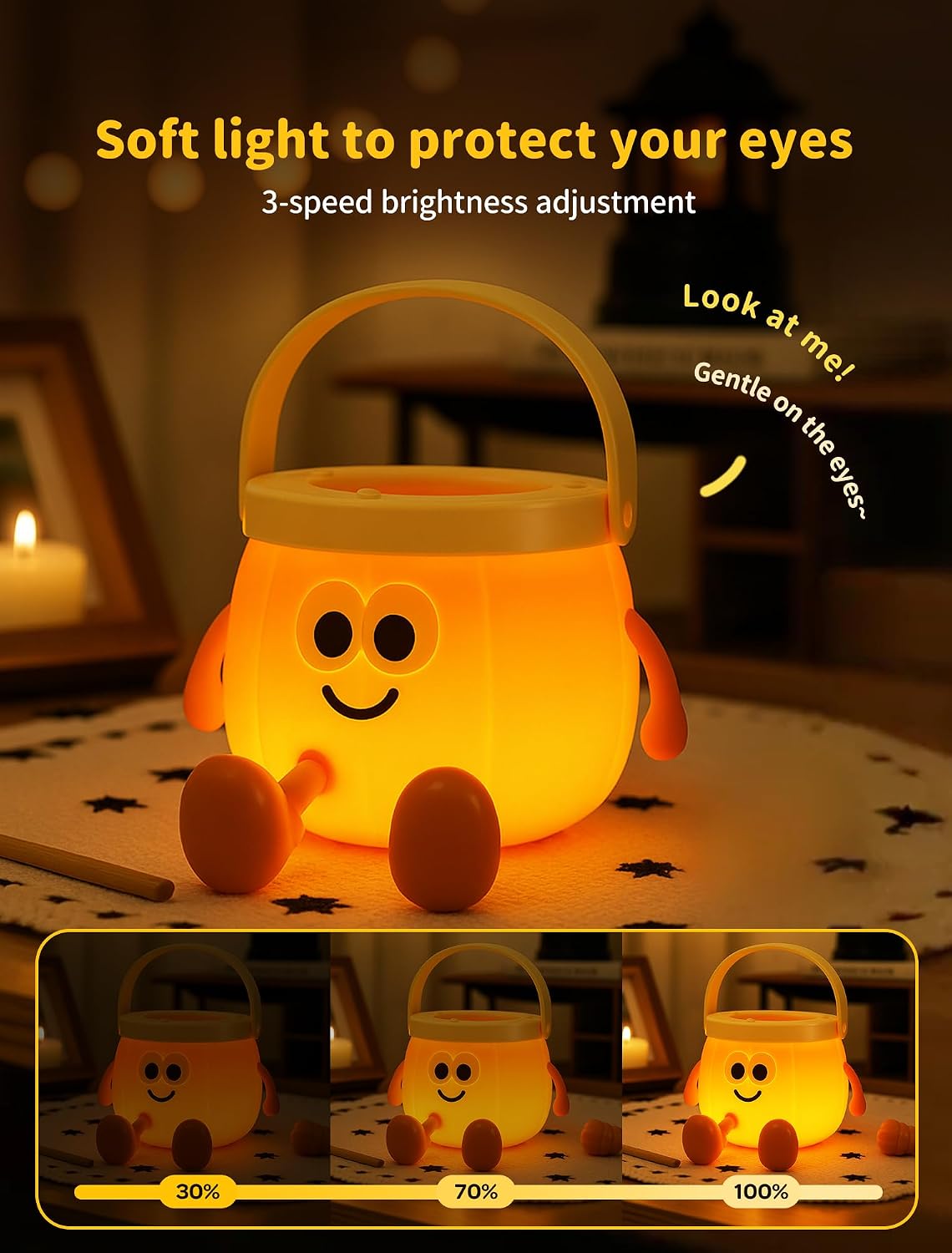 Detalle de Tarinks Pumpkin Night Light, Rechargeable