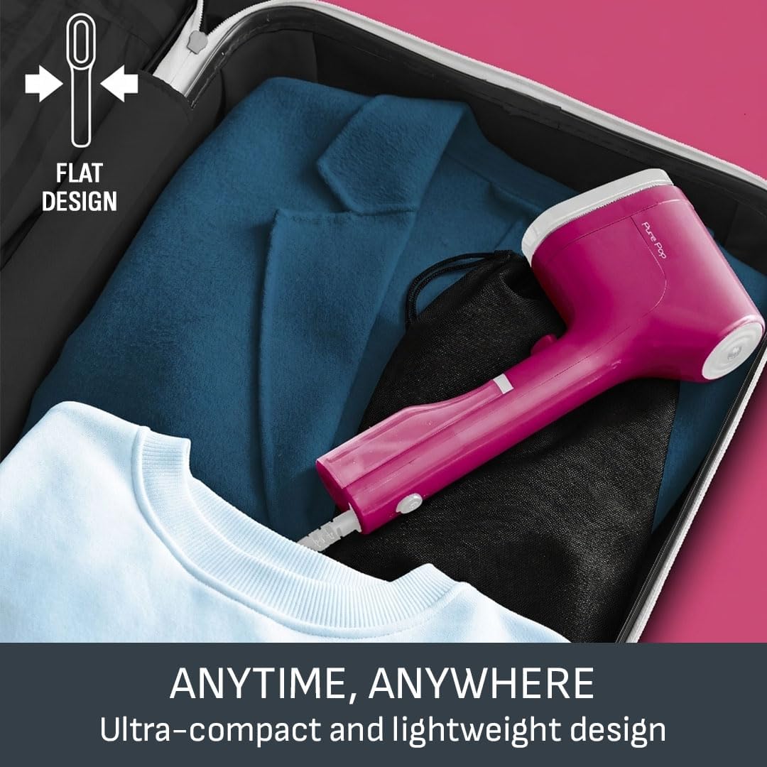 Thumbnail 4 de Tefal Pure Pop Slim DT2023 handheld clothes steamer (pink) – no ironing board needed