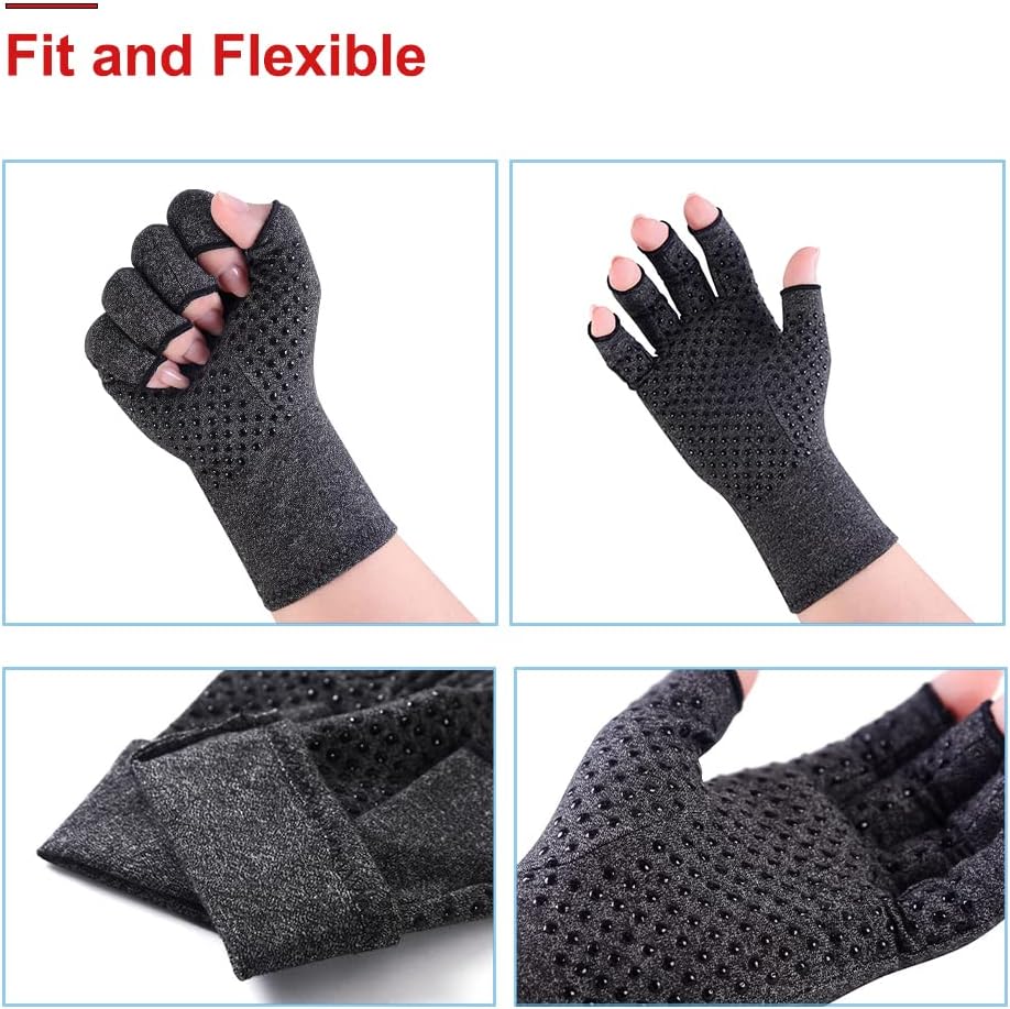 Thumbnail 6 de AovYoo : 2 paires de gants de compression sans doigts pour arthrose et Raynaud