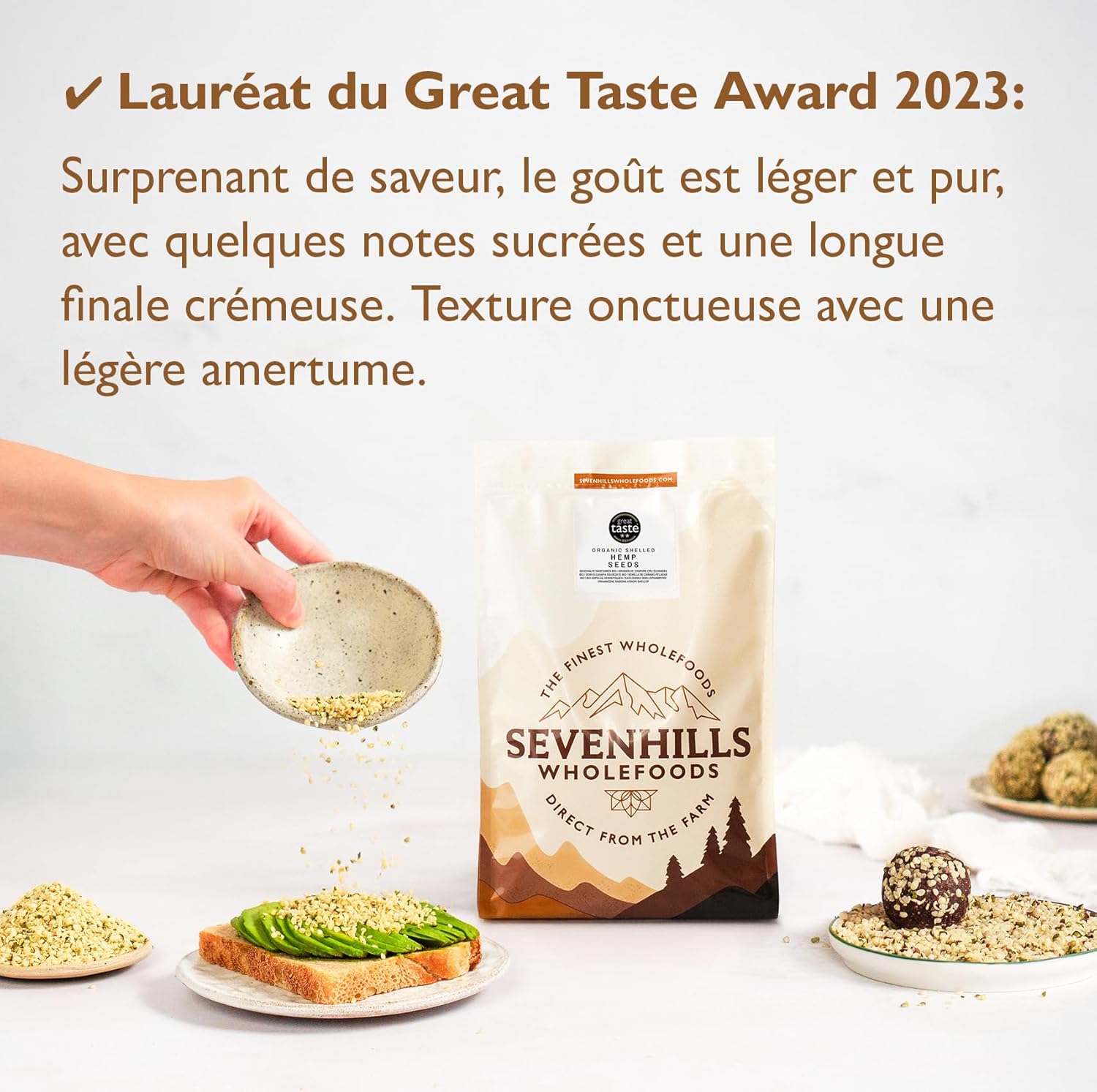 Detalle 2 de Sevenhills Wholefoods Graines de Chanvre Cru Décortiquées Bio 1,8 kg