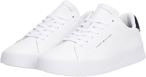 Detalle 2 de Tommy Hilfiger Baskets Homme Detail Essential en Cuir — Blanc / Desert Sky, Taille 43