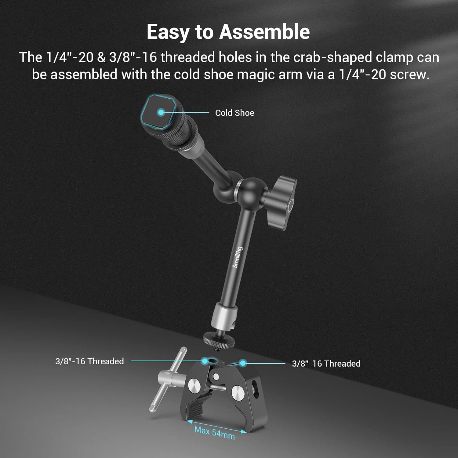 Detalle 2 de SMALLRIG 11" Magic Arm with Super Clamp for Monitor