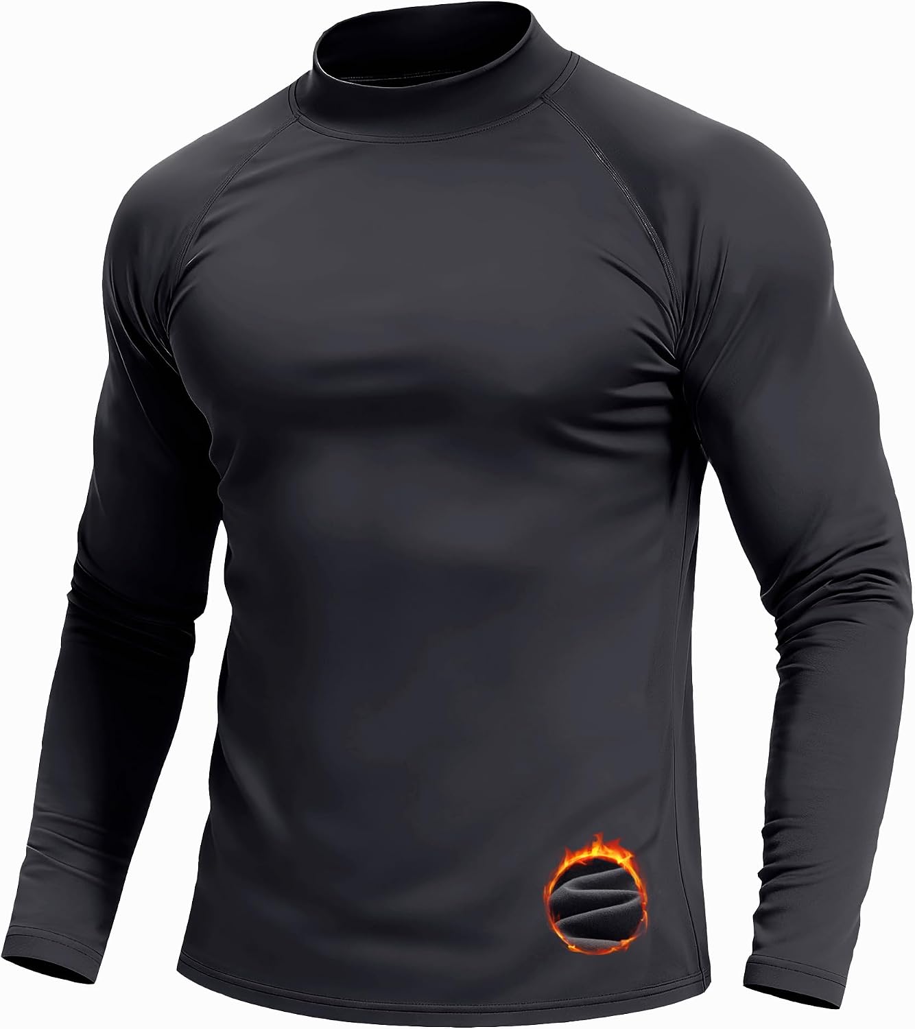 Detalle de Cavva men’s thermal shirt mock turtleneck long sleeve micro fleece base layer
