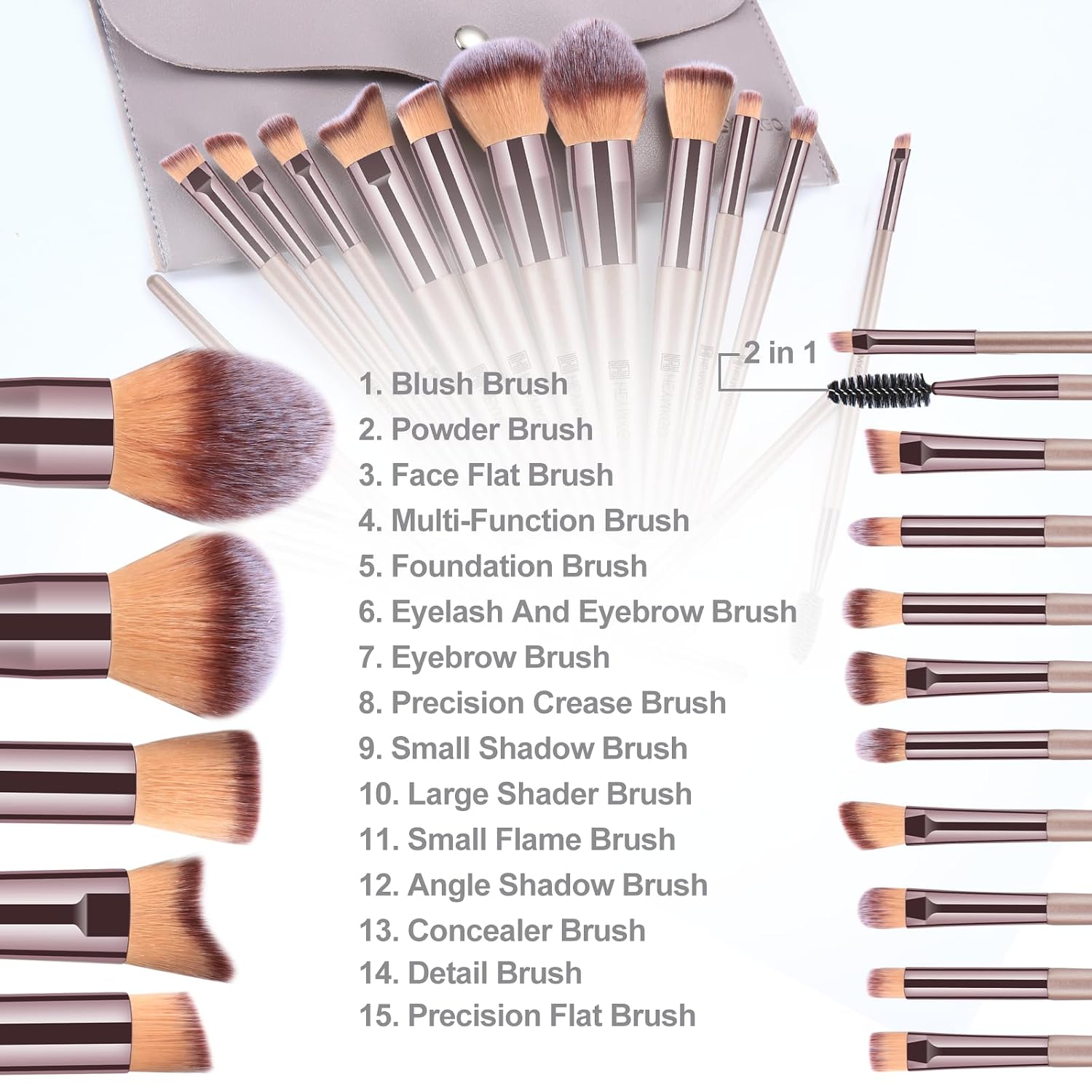 Thumbnail 4 de HEYMKGO Pinselset Makeup 15-teilig đš