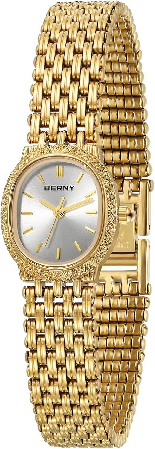 Imagen de BERNY Gold Uhr Damen Oval Quarz Damenuhr en OfertitasTOP