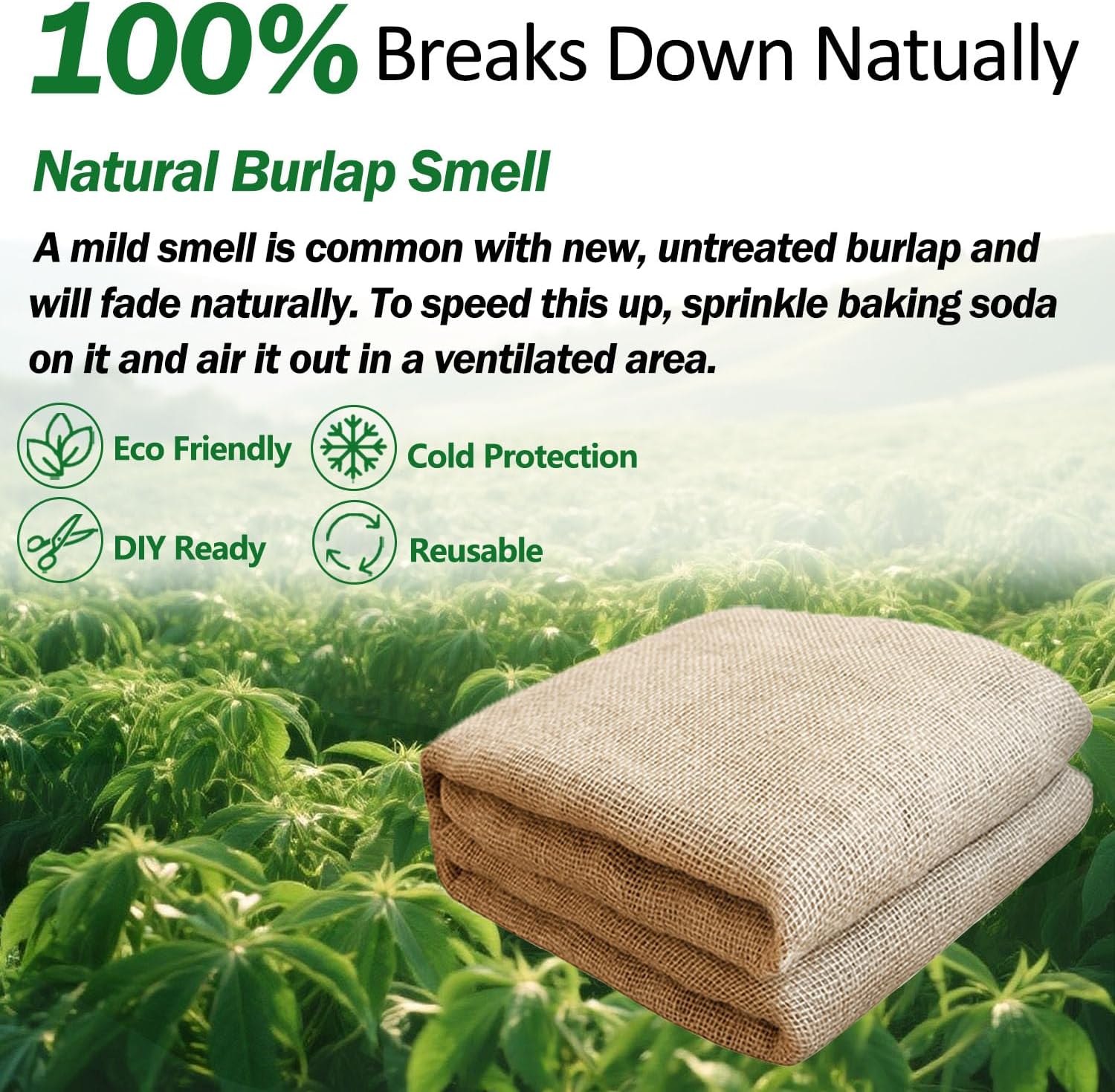 Detalle de Liaycco MBP-01 Burlap Fabric Roll, 40 Inches Wide x 5 Feet, Natural Jute