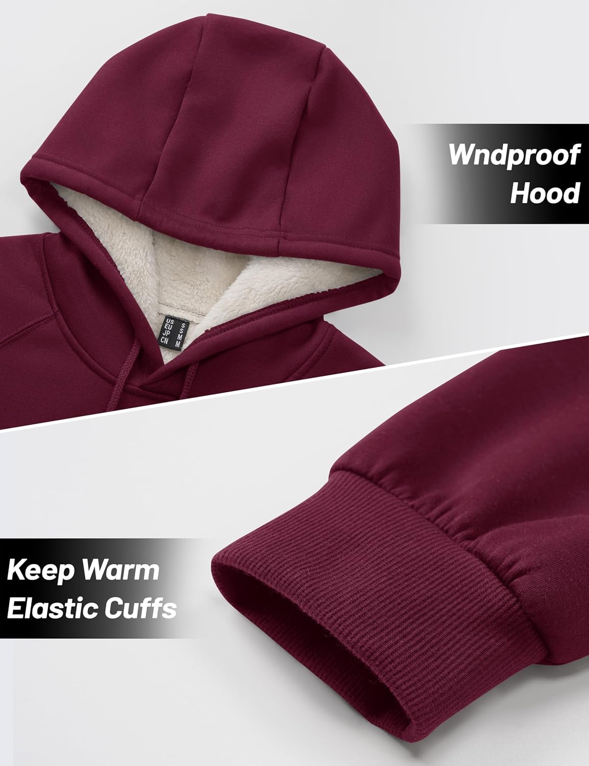 Thumbnail 6 de MAGCOMSEN Men's Sherpa Hoodie, Heavyweight Fleece Lined with Kangaroo Pocket
