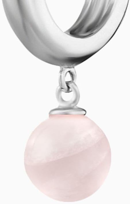 Detalle de Engelsrufer Powerful Stone Creole Rosenquarz Ohrstecker