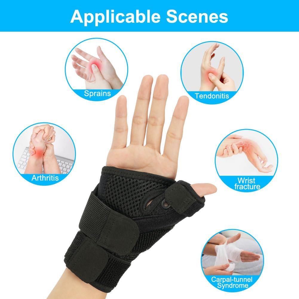 Detalle de ACWOO Attelle pouce réglable pour main droite & gauche (noir) : arthrite, tendinite, canal carpien et entorses