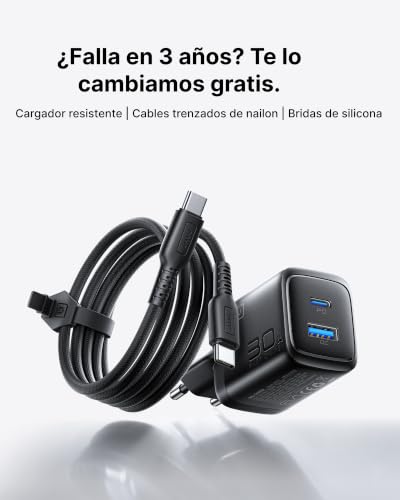 Thumbnail 3 de INIU Cargador USB-C 30W GaN con 2 puertos y cable 60W | Carga rápida para iPhone 16 y MacBook Air