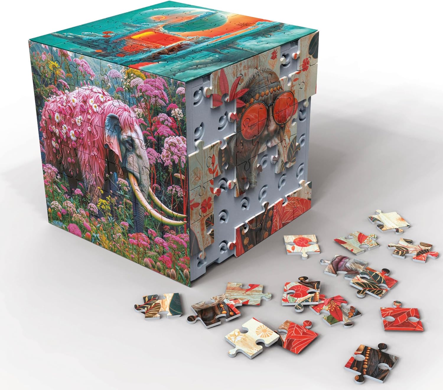 Detalle 2 de Educa 3D Puzzle Wonder 🧩 Cubo con 216 Piezas para Adultos