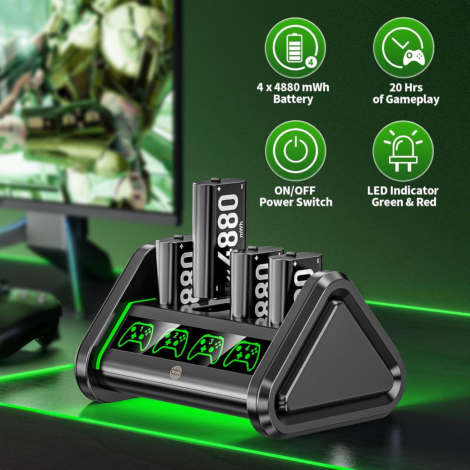 Thumbnail 6 de OIVO 4880mWh Xbox controller battery pack with charger
