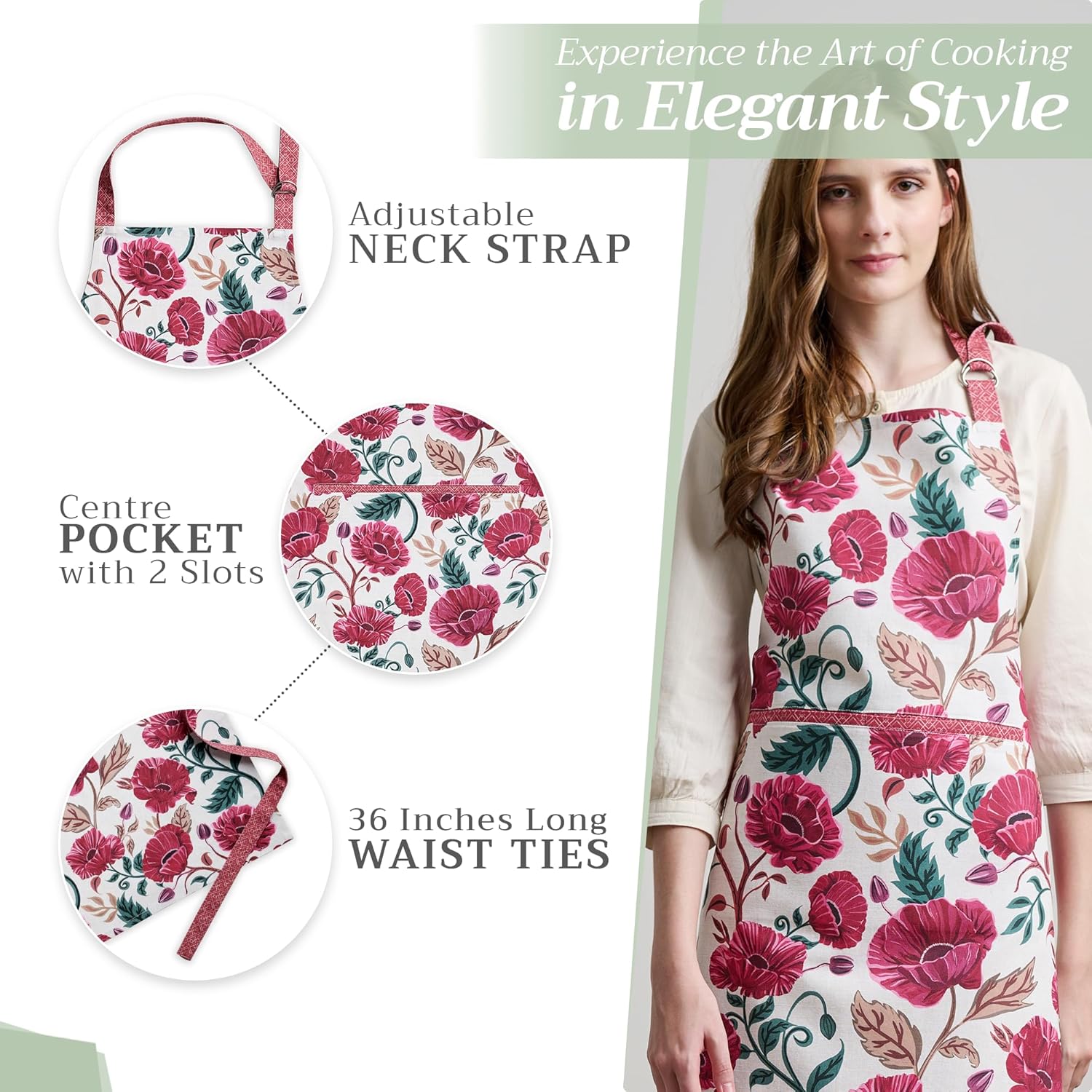 Thumbnail 4 de Maison d' Hermine 100% Cotton Apron with Pocket