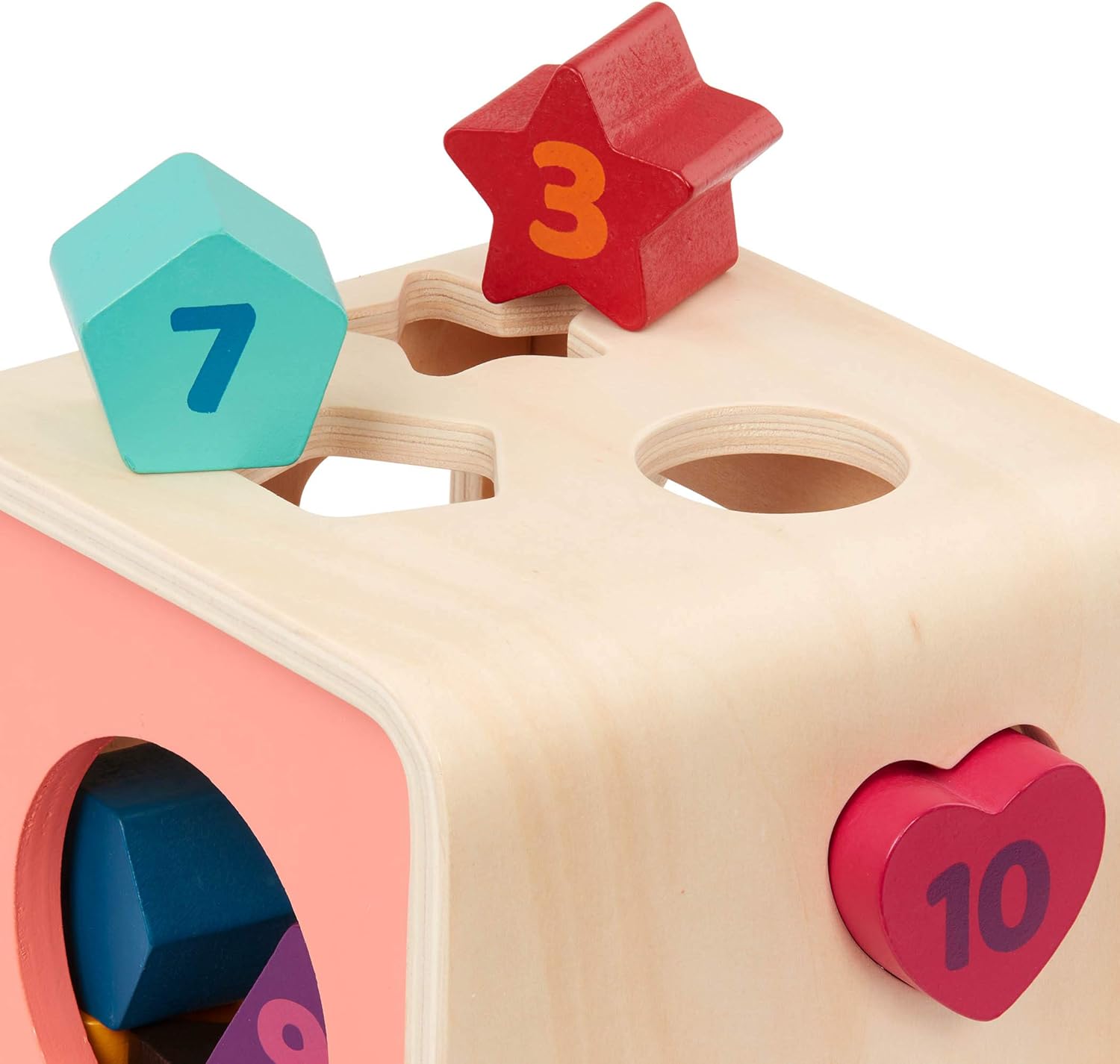 Thumbnail 1 de Battat Zählen & Sortieren Würfel – Holz-Formensortierspiel ab 1 Jahr mit 10 nummerierten Figuren