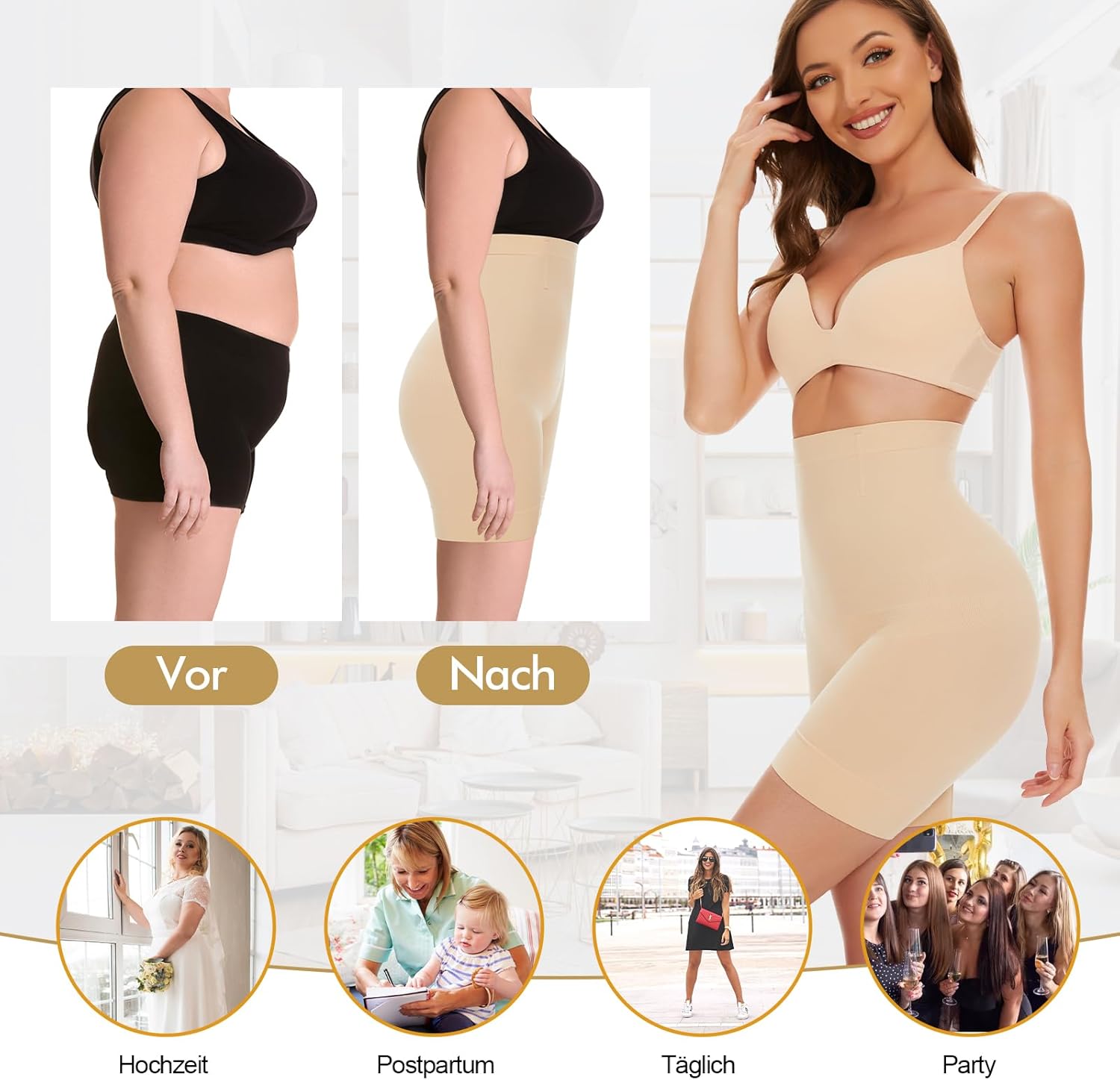 Thumbnail 4 de SIMIYA Bauchweg Unterhose Damen – Nahtlose High-Waist Shapewear mit Bauch- und Taillencontrol