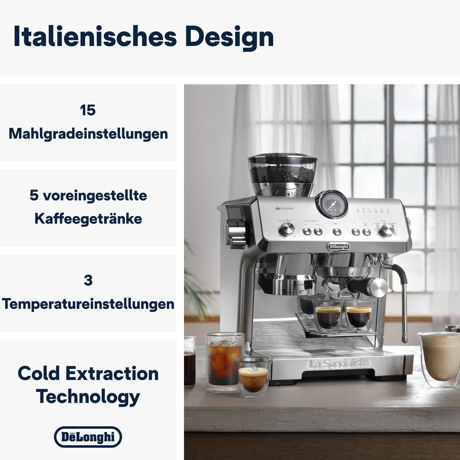 Thumbnail 1 de De'Longhi La Specialista Opera EC9555.M Siebträgermaschine mit Cold Brew & Espresso Cool sowie Barista-Kit