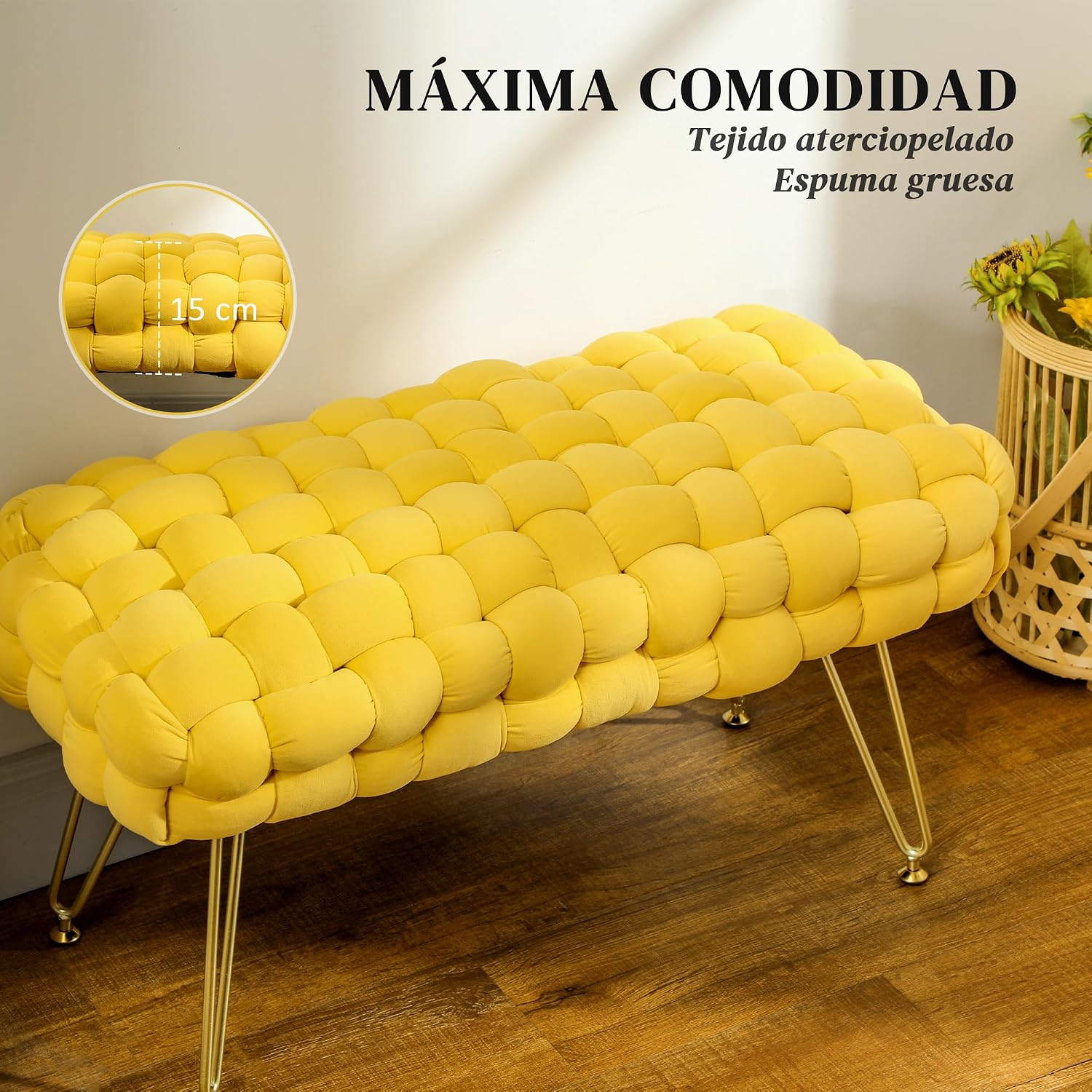 Thumbnail 5 de HOMCOM Banco pie de cama 76x38x41,5 cm