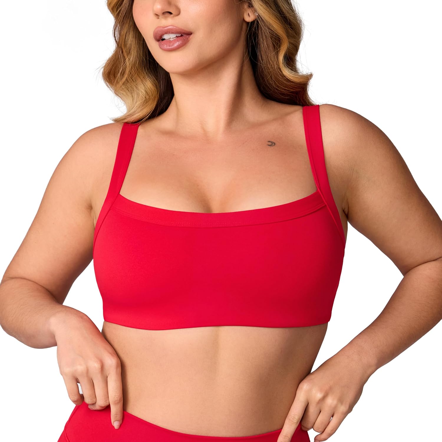 Thumbnail 6 de UNISSU Hugcurve Adjustable Sports Bra Square Neck Wireless Padded Yoga Workout Tops