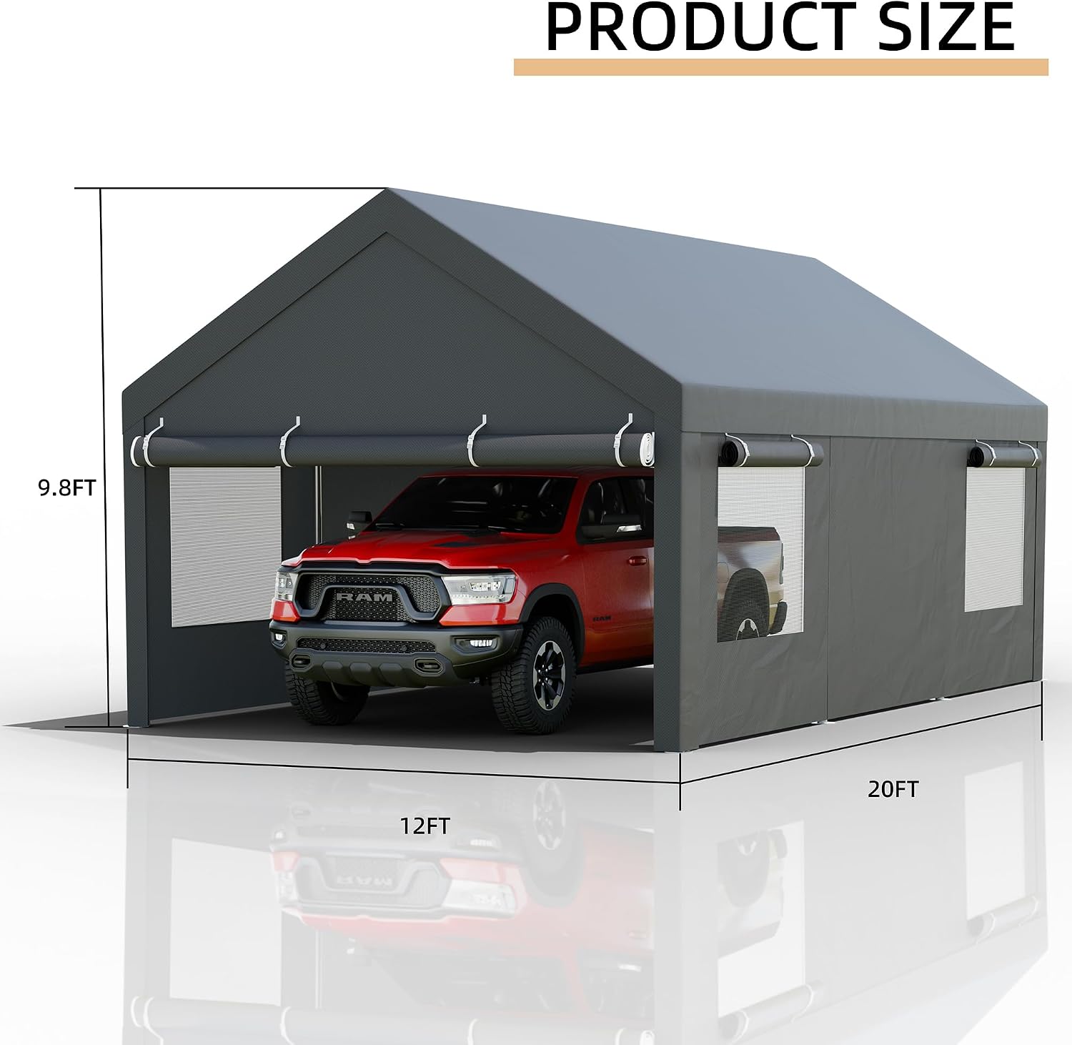 Detalle 2 de JY QAQA Carport, 12x20 FT