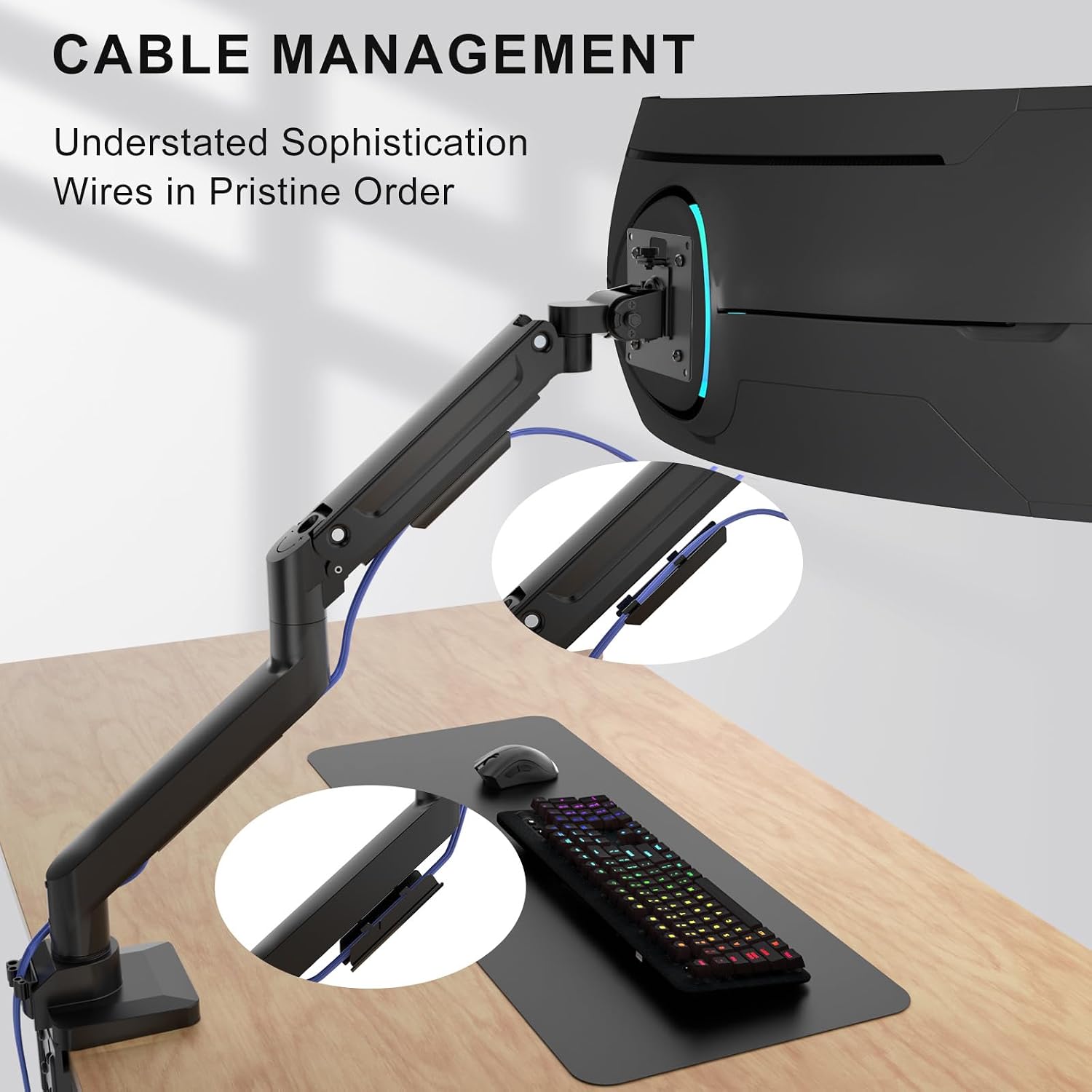 Thumbnail 6 de WALI GSM001XL Ultrawide Monitor Arm (13–49 Inch) – Heavy-Duty Single Monitor Desk Mount