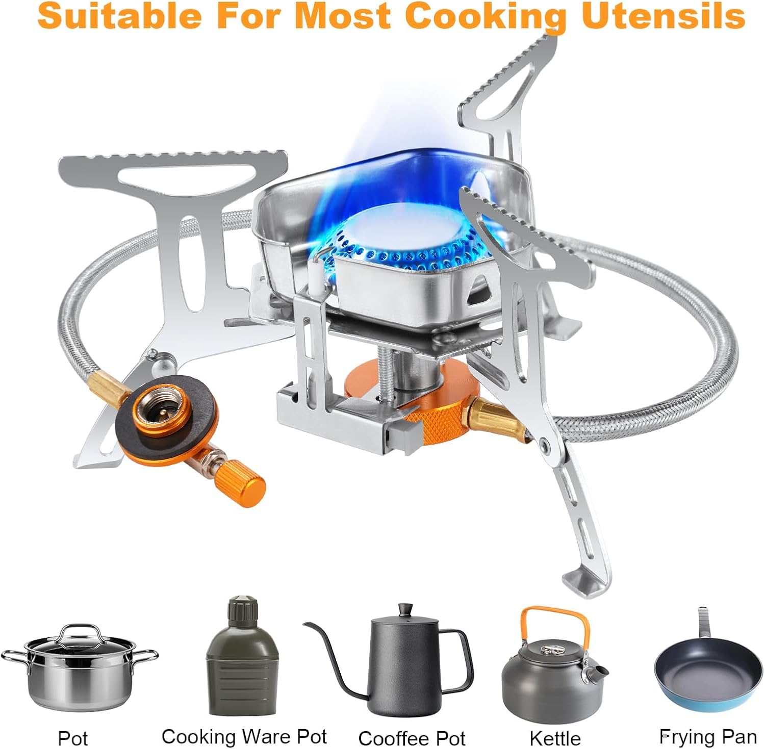 Thumbnail 4 de Adiwo Fornello a Gas da Campeggio 3500 W – Stufa portatile con accensione piezoelettrica