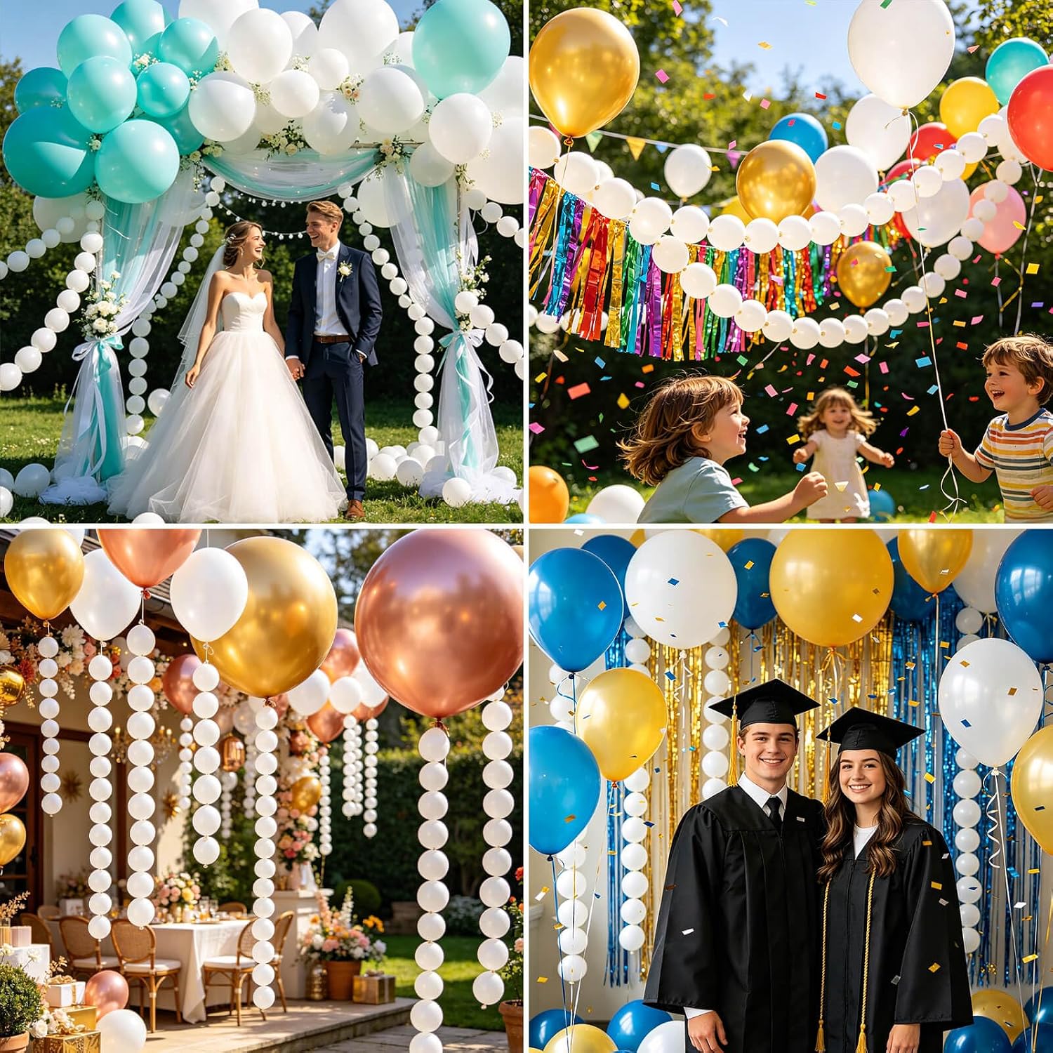 Detalle de White Linking Balloons, 5-Inch