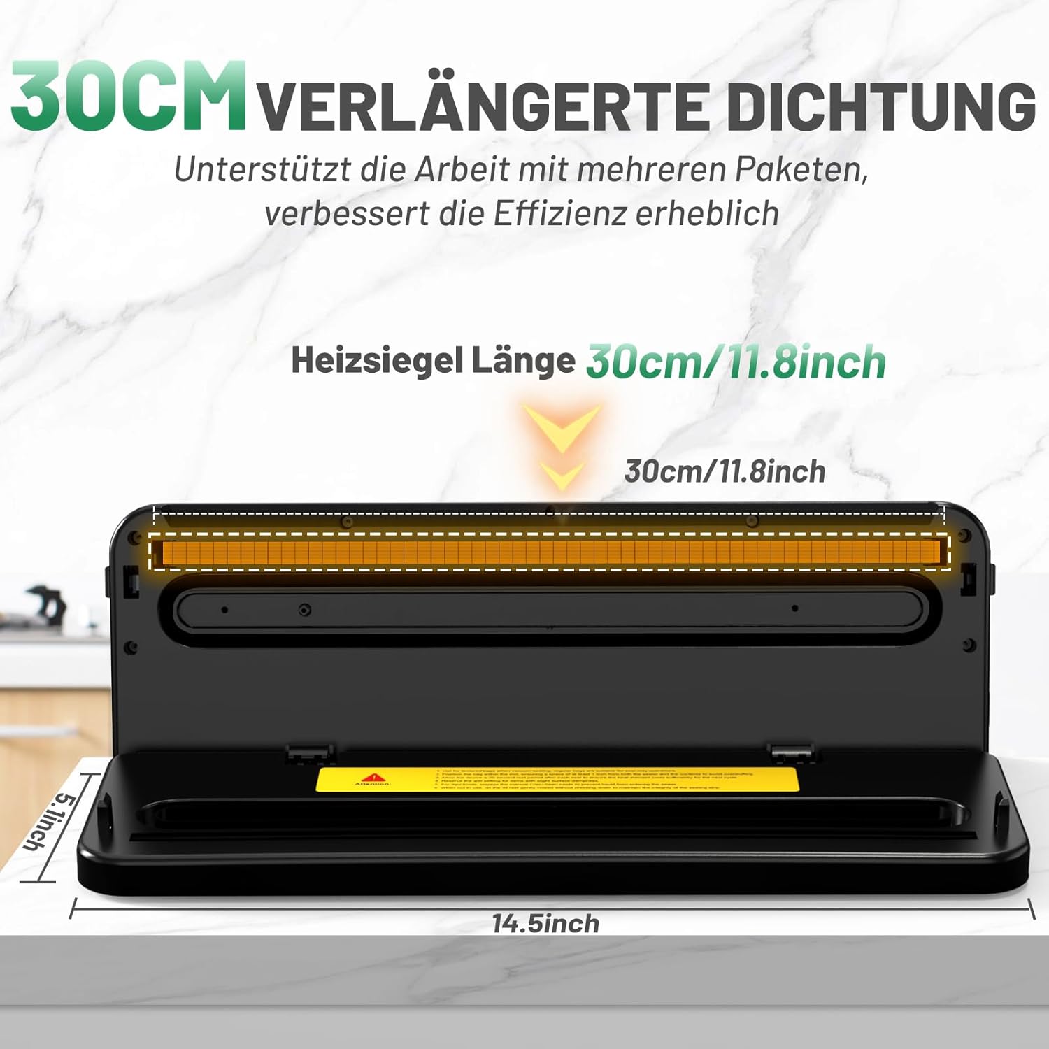 Detalle de Raycial Vakuumierer mit Vakuumierbeuteln – vollautomatisches 6-in-1 Folienschweißgerät für trockene, feuchte & frische Lebensmittel