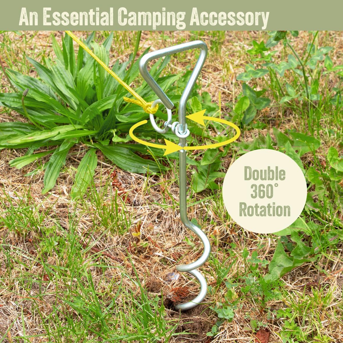 Detalle de Milestone Camping Milestone – Picchetto di fissaggio in acciaio da esterni con cavezza e eslabone