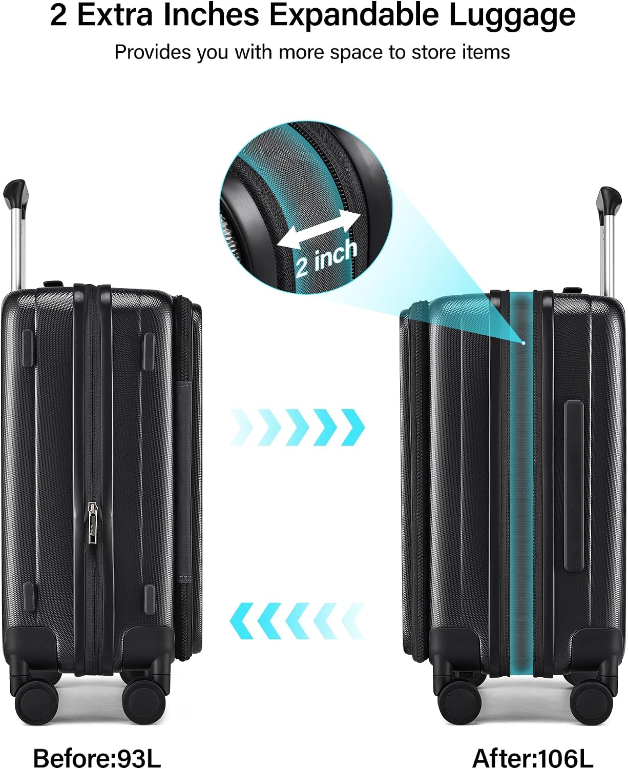 Detalle 2 de Hanke 26 Inch Expandable Hard Shell Luggage