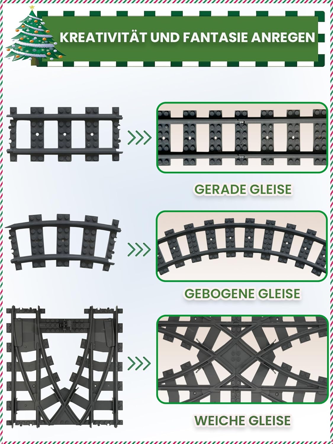 Thumbnail 1 de Hapoyxm City Eisenbahn Schienen-Set 54-teilig