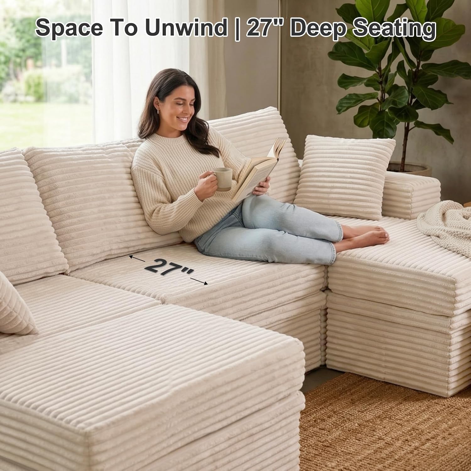 Thumbnail 6 de NABUMI Modular Sectional Sofa, 142-inch