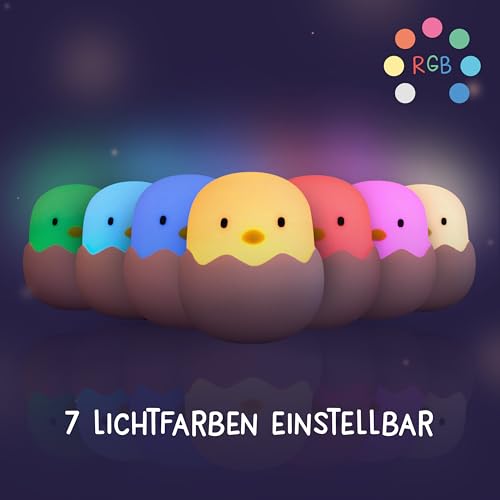 Detalle 2 de MegaLight LED Nachtlicht Kinder Eggy Egg – dimmbares Nachtlicht mit Touch, sicher ab 0 Jahren