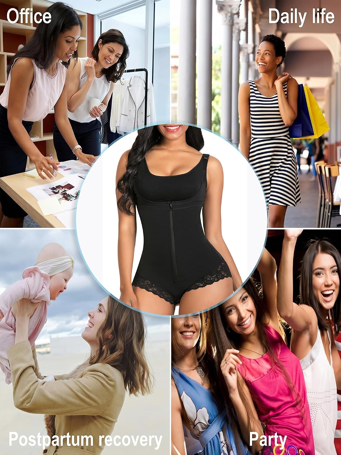 Detalle de SHAPERX Women’s Colombian Shapewear – Postpartum Tummy Control Bodysuit