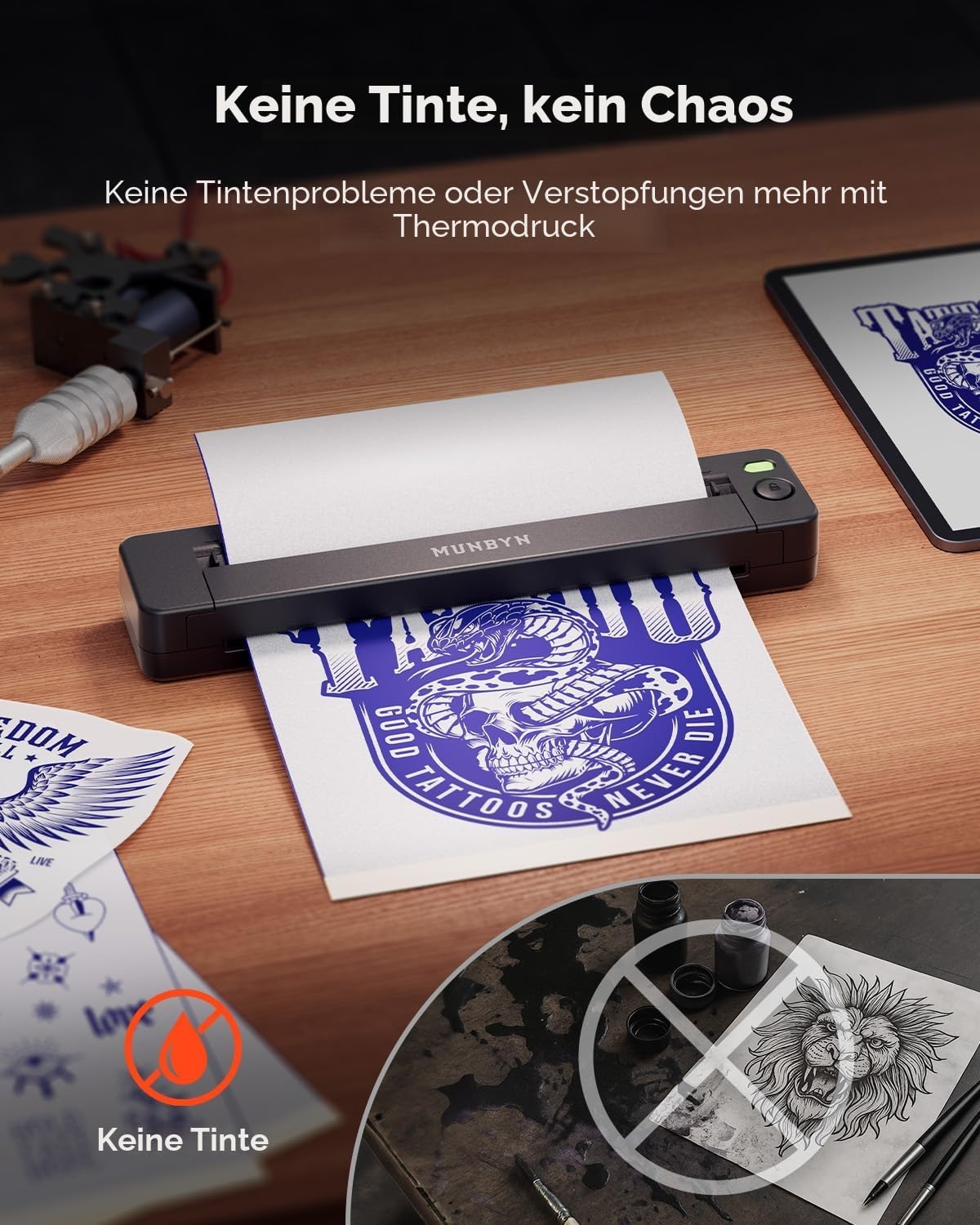 Thumbnail 6 de MUNBYN ITP06 Tattoo Drucker 300 DPI đź–¨