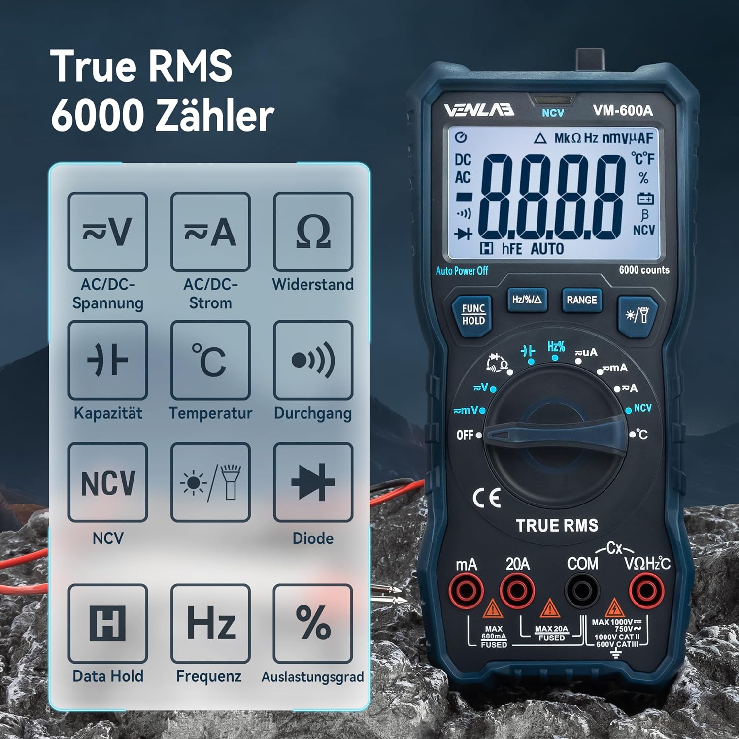 Thumbnail 2 de VENLAB Multimeter 6000 Zählungen